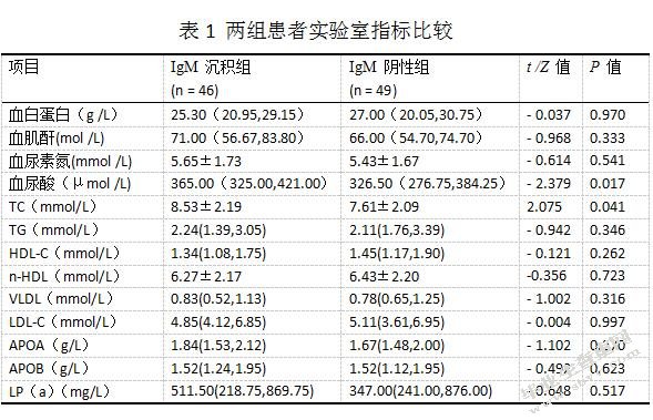 肾脏IgM沉积在成人特发性膜性肾病中的意义