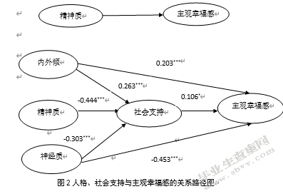 大学生人格与主观幸福感的相关研究――社会支持的中介效应