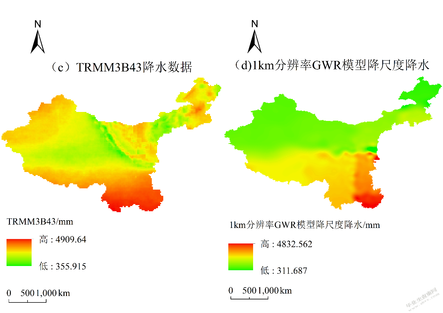  考虑地理因素和局部高程因素对西部地区降水 资料的空间降尺度影