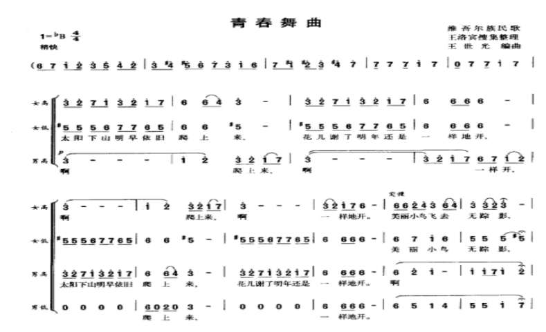 浅析新疆民歌音乐特点——以《青春舞曲》为例