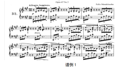 浅谈浪漫主义作品音乐风格——以门德尔松《无词歌op.67 no.2》为例
