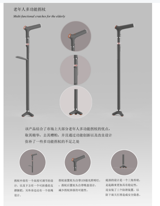 老年人多功能拐杖改良设计