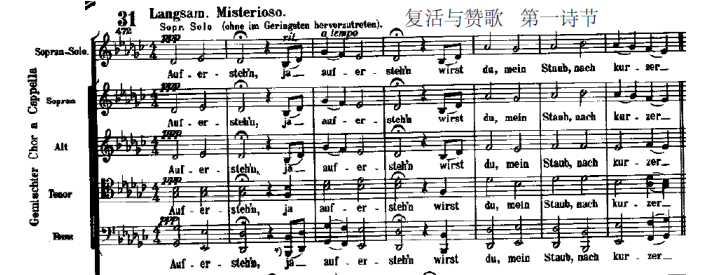 《马勒第二交响曲》第五乐章中合唱片段的作品分析及指挥分析