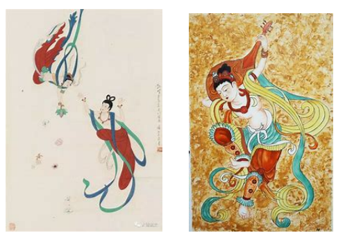 敦煌飞天元素在青花斗彩瓷板画的应用与设计