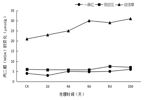 园林植物结缕草、鸡冠花、一串红幼苗对干旱胁迫的生理响应
