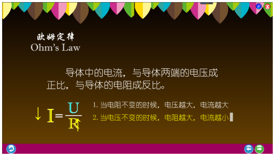 “欧姆定律”多媒体课件设计与制作